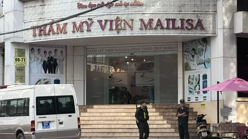 Công an làm việc tại một số cơ sở của thẩm mỹ viện Mailisa 