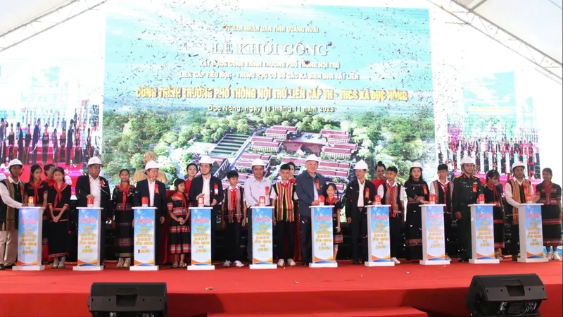 Quảng Ngãi: Khởi công xây dựng 4 trường nội trú ở xã biên giới