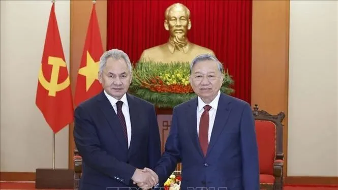 Tổng Bí thư Tô Lâm tiếp Thư ký Hội đồng An ninh Liên bang Nga