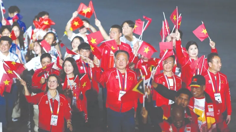 Đoàn thể thao Việt Nam chia tay SEA Games 33. Ảnh: DŨNG PHƯƠNG