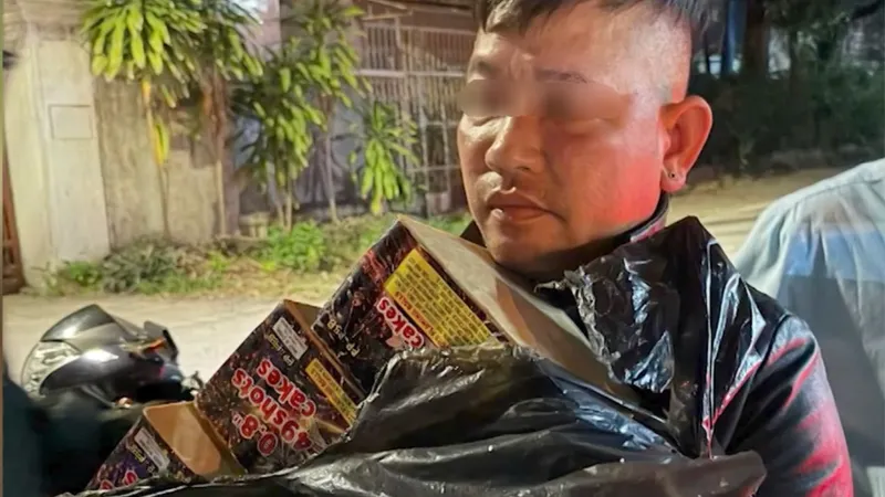 Tạm giữ đối tượng buôn bán lượng lớn pháo hoa trái phép