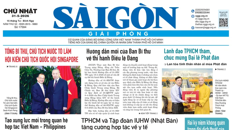 Báo Sài Gòn Giải Phóng ngày 31/5/2026