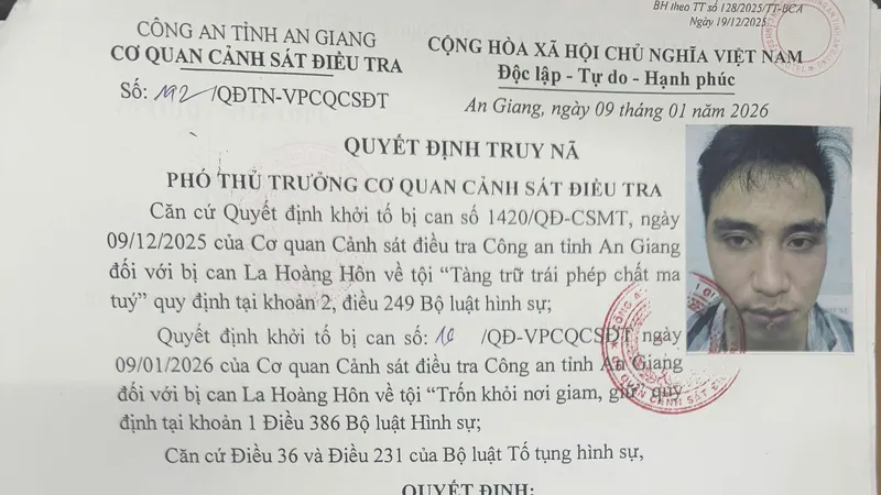 Đối tượng La Hoàng Hôn đã bị bắt sau 5 ngày trốn trại tạm giam