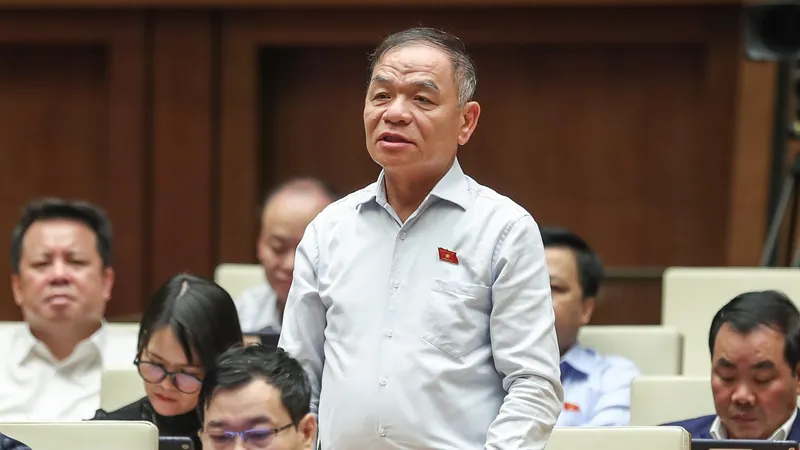 ĐB Lê Thanh Vân (Cà Mau) đưa ra nhiều vấn đề chất vấn Tổng Thanh tra Chính phủ. Ảnh: QUANG PHÚC 