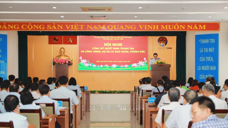 Hội nghị công bố quyết định thanh tra 94 công trình, dự án có khó khăn, vướng mắc trên địa bàn TPHCM