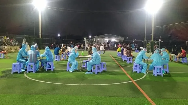 Một điểm lấy mẫu xét nghiệm tại quận Gò Vấp