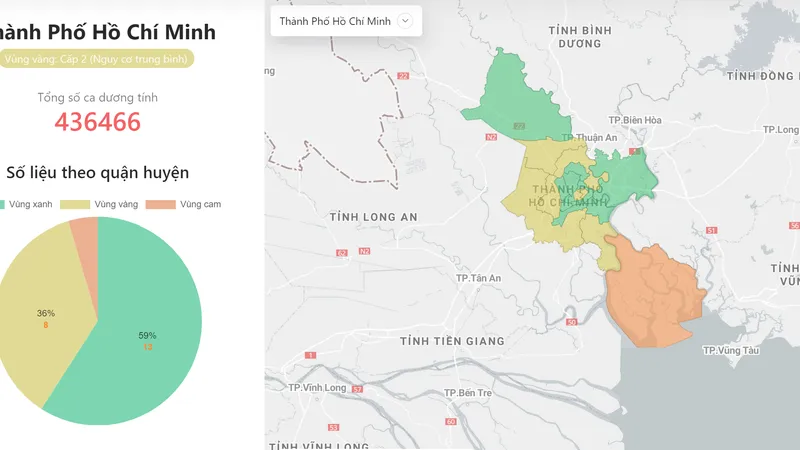 Bản đồ cấp độ dịch TPHCM 