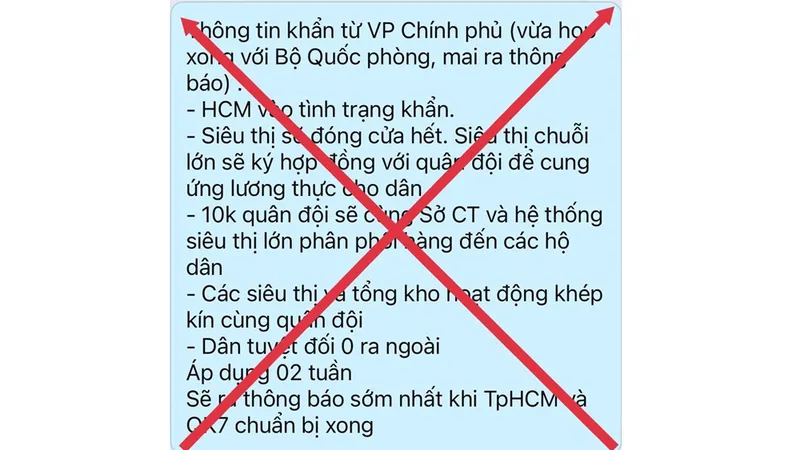 Thông tin “TPHCM vào tình trạng khẩn” là hoàn toàn bịa đặt