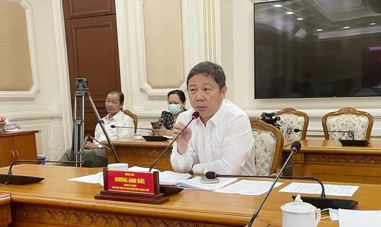 Phó Chủ tịch UBND TPHCM Dương Anh Đức phát biểu tại cuộc họp