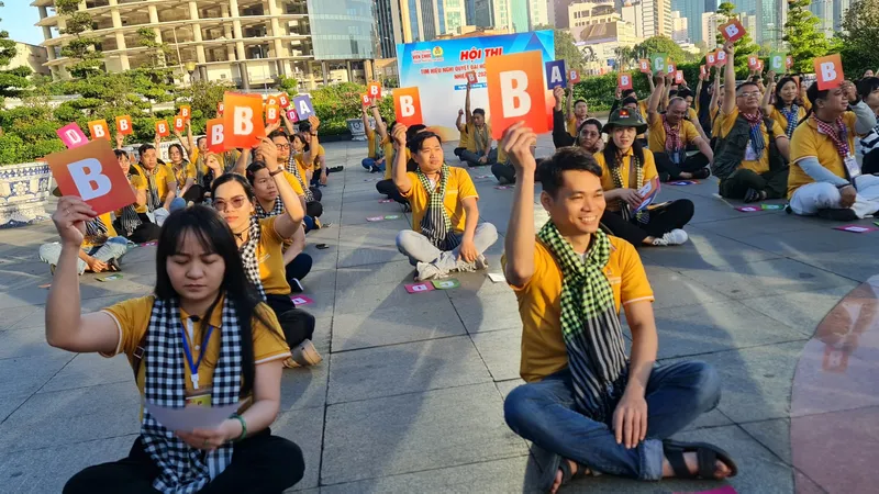 Các đội thi Rung chuông vàng tìm hiểu Nghị quyết Đại hội Công đoàn các cấp nhiệm kỳ 2023 – 2028