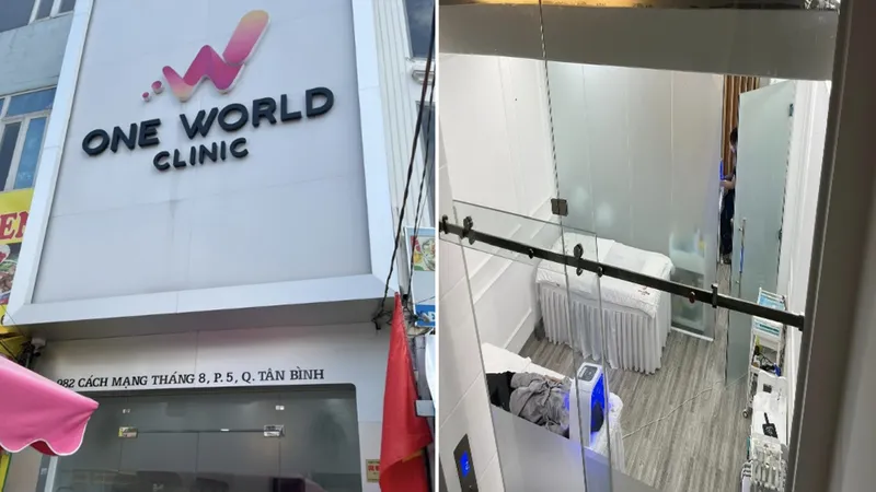 Cơ sở “One World Clinic” tại địa chỉ 982 Cách Mạng Tháng Tám, phường 5, quận Tân Bình thực hiện phẫu thuật thẩm mỹ trái phép