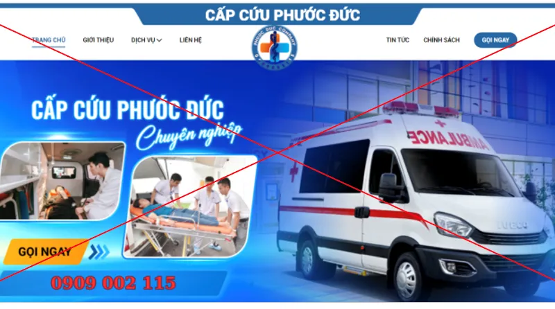Phát hiện cơ sở cung cấp dịch vụ vận chuyển cấp cứu không phép