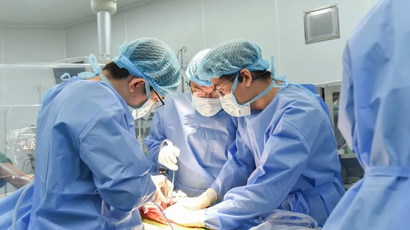 Ekip bác sĩ phẫu thuật ghép gan cho người bệnh