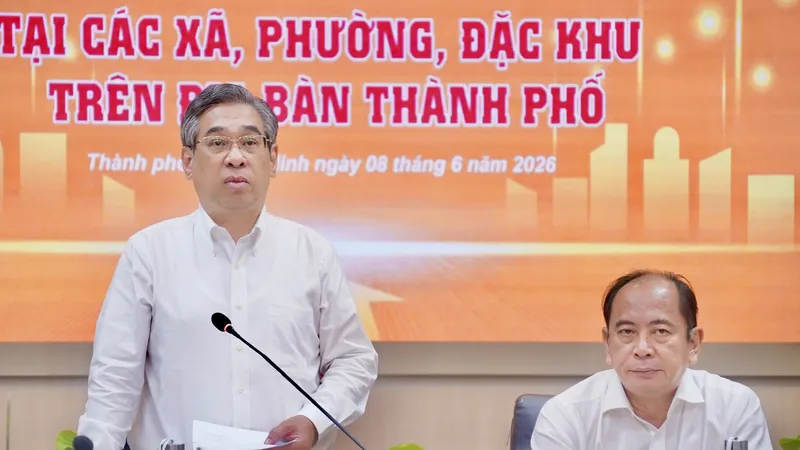 Phó Bí thư Thành ủy, Chủ tịch Ủy ban MTTQ Việt Nam TPHCM Nguyễn Phước Lộc phát biểu tại buổi làm việc 