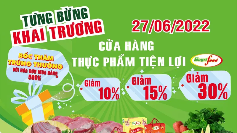 Khai trương cửa hàng tiện lợi Sagrifood – Điện Biên Phủ tại số 189 Điện Biên Phủ, phường 15, quận Bình Thạnh, TPHCM
