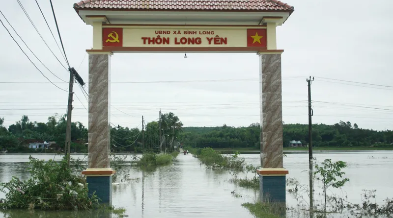 Nước đã rút bớt tại một số khu dân cư 