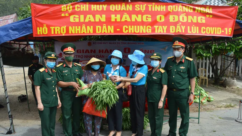 Quảng Ngãi: “Gian hàng 0 đồng” thắm tình quân dân