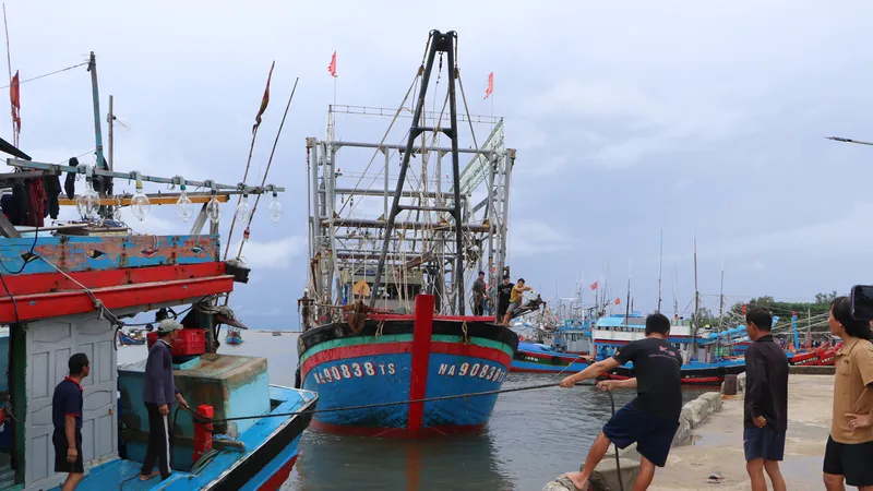 Quảng Ngãi: Tàu thuyền vào nơi neo đậu tránh trú áp thấp nhiệt đới