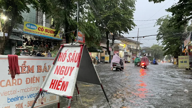 Thành phố Quảng Ngãi có 19 địa điểm ngập, thoát nước chậm