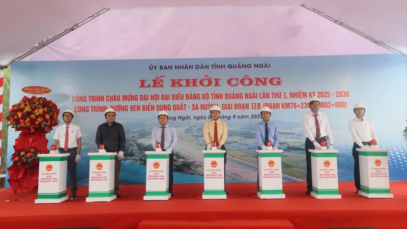 Khởi công Dự án Đường ven biển Dung Quất-Sa Huỳnh giai đoạn IIB gần 100 tỷ đồng