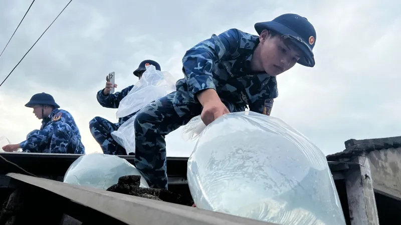 Quảng Ngãi: Nhiều lực lượng ra quân giúp dân chằng chống nhà cửa trước bão số 13