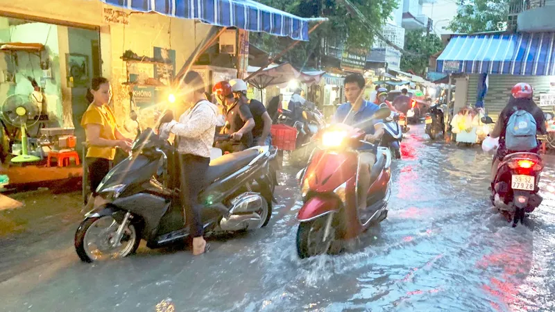 Nhiều tuyến đường ở TPHCM thường xuyên ngập nước do mưa và triều cường