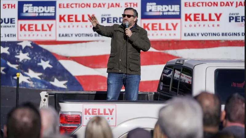 Thượng nghị sĩ đảng Cộng hòa Ted Cruz tại buổi nói chuyện ở Georgia, Mỹ, 2-1-2021. Ảnh: REUTERS