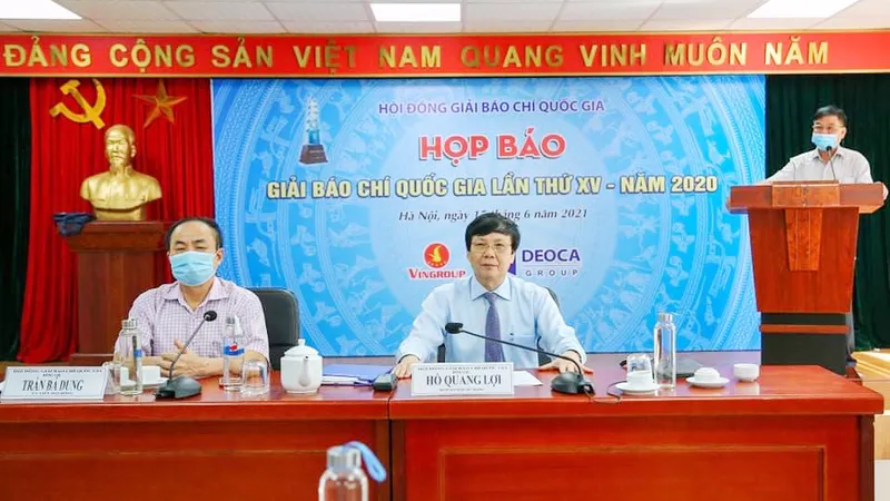 Họp báo Giải Báo chí quốc gia lần thứ XV - năm 2020. Ảnh: HNM 