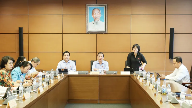 Đoàn ĐBQH TPHCM thảo luận tổ chiều 30-5. Ảnh: QUANG PHÚC