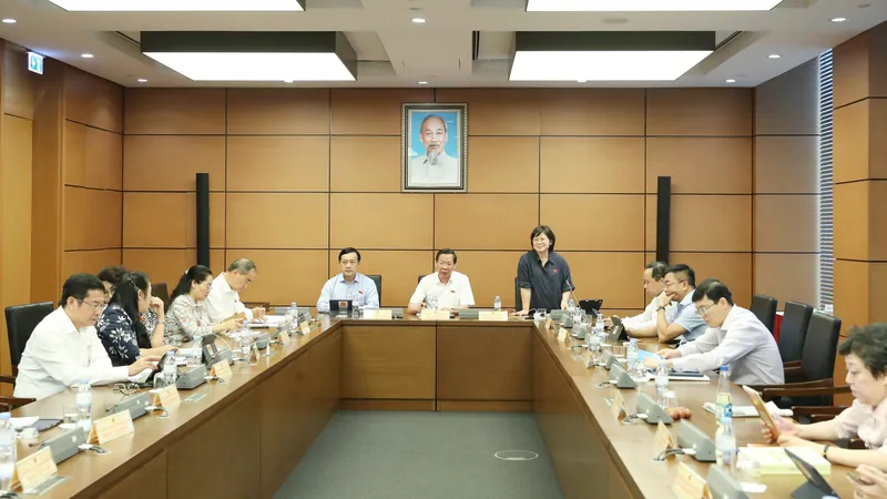 Đoàn đại biểu Quốc hội TPHCM thảo luận tại tổ. Ảnh: QUANG PHÚC