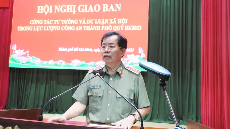Thiếu tướng Trần Đức Tài, Phó Giám đốc Công an TPHCM phát biểu chỉ đạo 