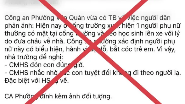Cảnh giác thông tin lan truyền bắt cóc trẻ em ở quận Hà Đông