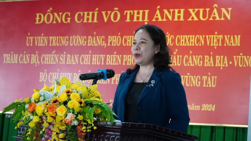 Phó Chủ tịch nước phát biểu tại chuyến thăm cán bộ, chiến sĩ Ban Chỉ huy Biên phòng cửa khẩu cảng Bà Rịa - Vũng Tàu
