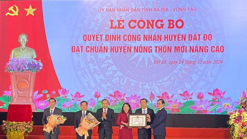 Huyện Đất Đỏ đạt chuẩn huyện nông thôn mới nâng cao năm 2023
