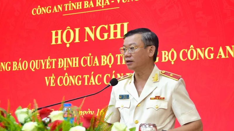 Thiếu tướng Vũ Như Hà, Giám đốc Công an tỉnh Bà Rịa – Vũng Tàu được điều động làm Giám đốc Công an tỉnh Tây Ninh. Ảnh: CA BR-VT