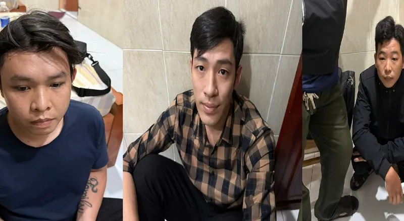 Các đối tượng bị bắt giữ. Ảnh: CAĐN