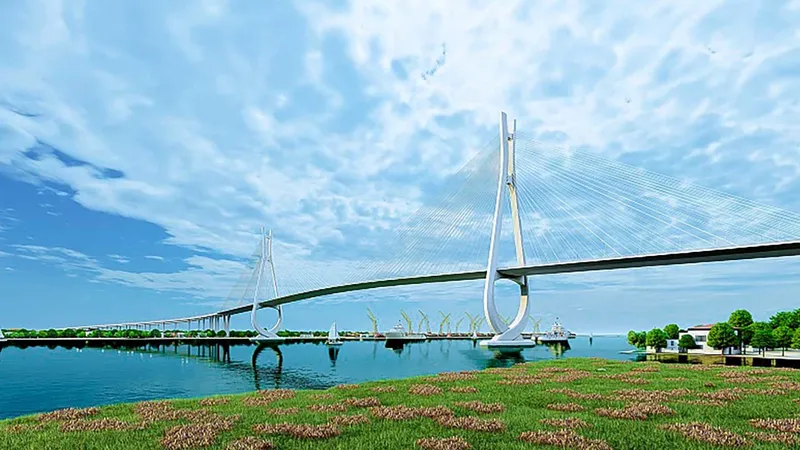 Phối cảnh ý tưởng thiết kế cầu Cát Lái. Ảnh: SXD