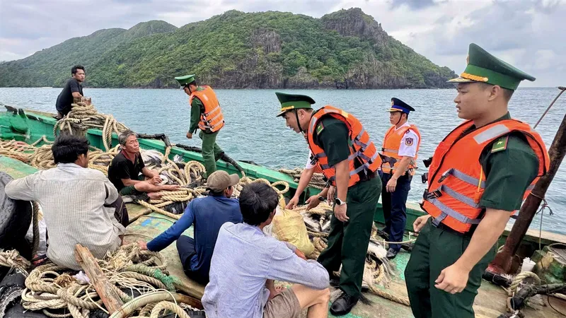 Cứu 5 ngư dân bị chìm tàu ở vùng biển Côn Đảo