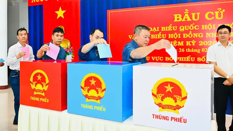 TPHCM: 2/4 khu vực bầu cử sớm hoàn thành bỏ phiếu trên bờ