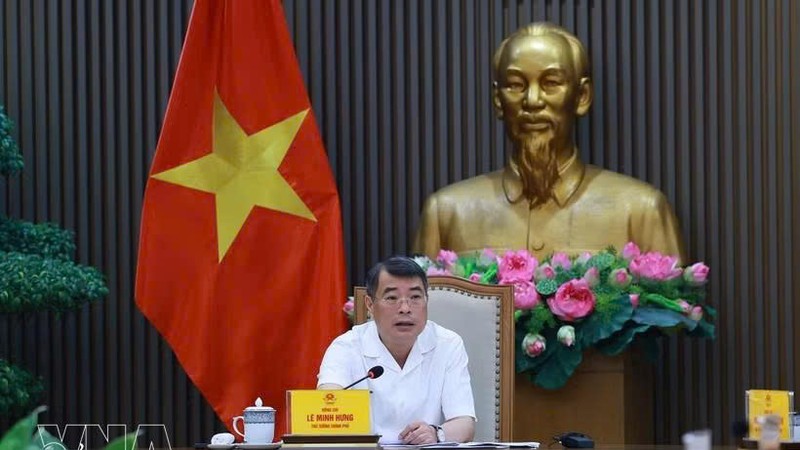 政府总理黎明兴发表讲话。图自越通社