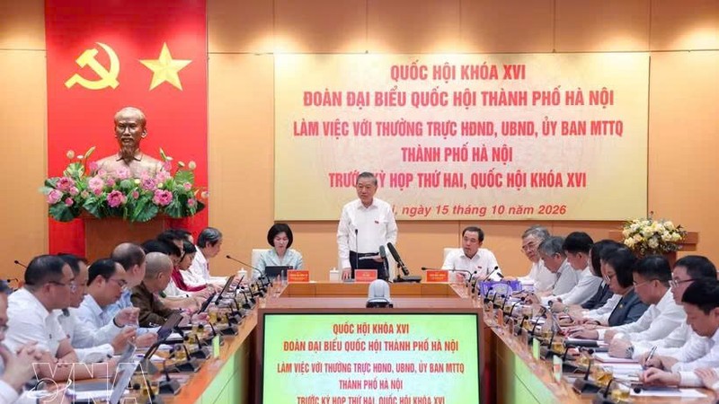 党中央总书记、国家主席苏林发表讲话。图自越通社