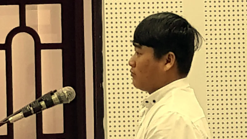 Bị cáo Âu tại phiên tòa