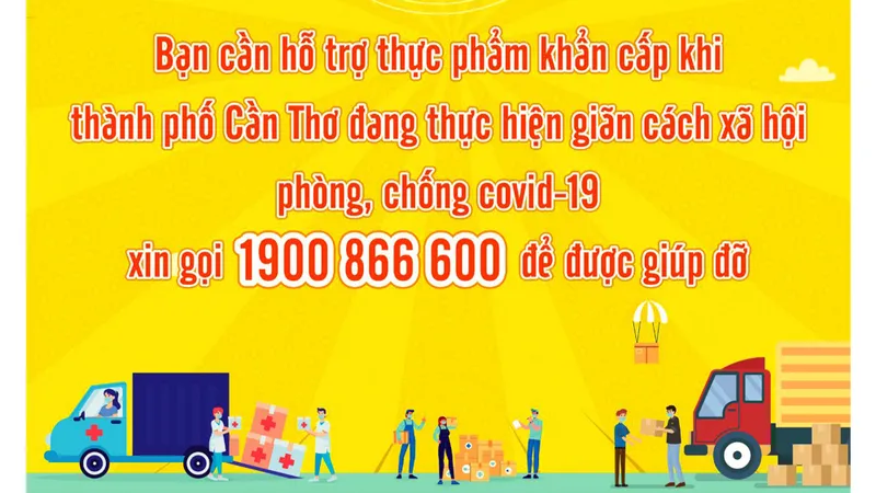 Cần Thơ: Người dân gặp khó khăn về thực phẩm hãy gọi 1900 866 600