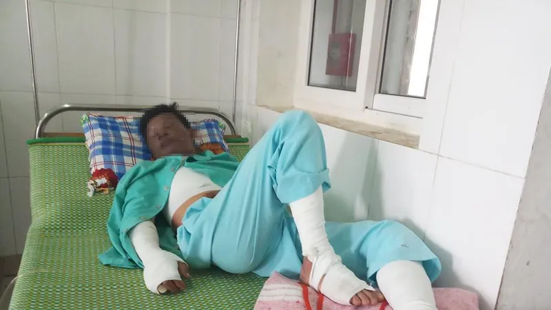 Anh Y. đang được điều trị tại Bệnh viện đa khoa tỉnh Quảng Trị