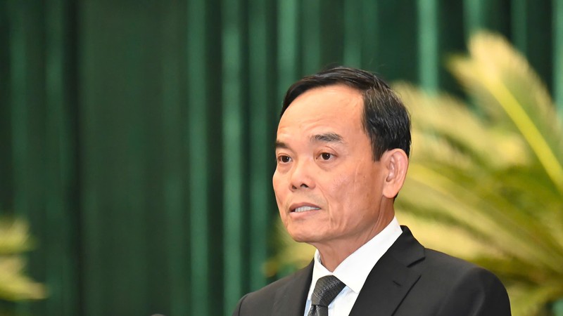 胡志明市市委书记陈留光在会议上发表指导意见。图：越勇