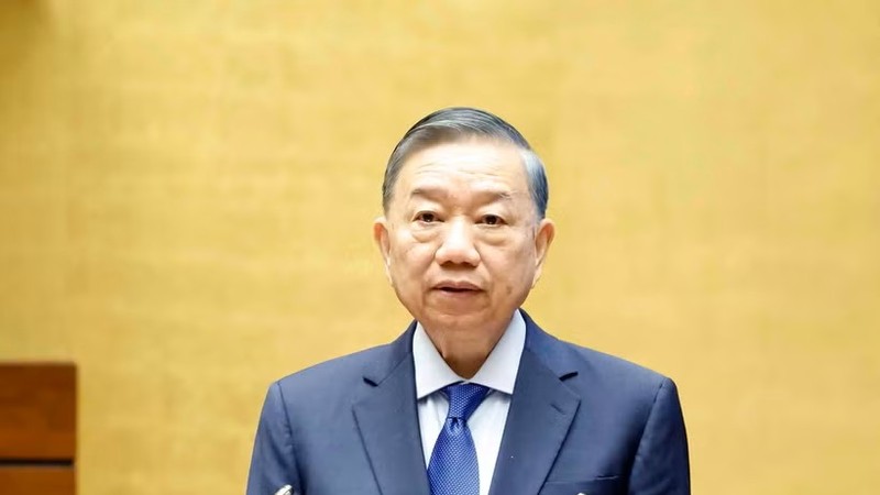 党中央总书记、国家主席苏林发表讲话。图：越通社