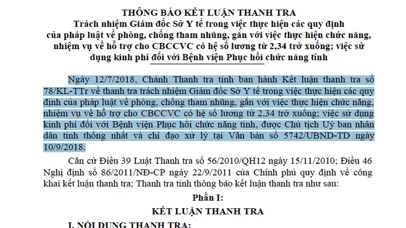 Sở Y tế Lâm Đồng “phản pháo” kết luận thanh tra về việc chi sai gần 56 tỷ đồng