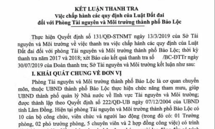 UBND TP Bảo Lộc giao hơn 100 lô đất không đúng quy định 