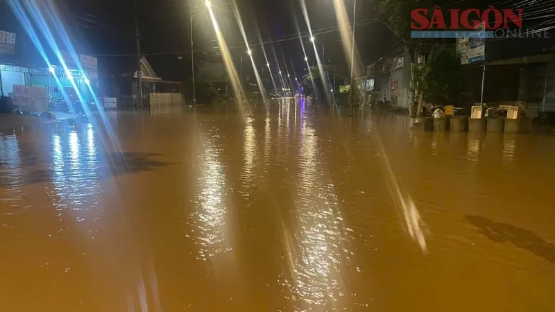 Lâm Đồng: Quốc lộ 20 lại ngập sâu, chia cắt sau cơn mưa lớn