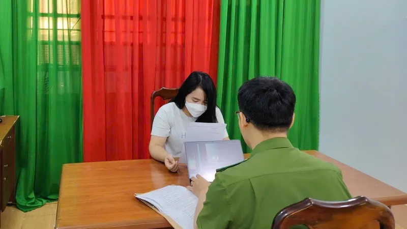 Công an làm việc với N.T.K